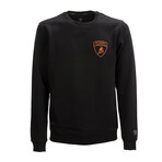 Bruno Logo Crewneck Sweater // Black + Orange (XS)
