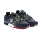Cristian Lace-Up Tennis Shoes // Navy + Gray + Red (Euro: 40)