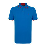 Rotterdam Short Sleeve Polo Shirt // Sax + Red (L)
