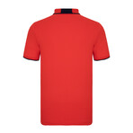 Odessa Short Sleeve Polo Shirt // Red + Navy (XL)