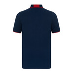 Tenerife Short Sleeve Polo Shirt // Navy + Red (2XL)