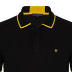 Palermo Short Sleeve Polo Shirt // Black + Yellow (2XL)