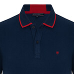 Tenerife Short Sleeve Polo Shirt // Navy + Red (L)