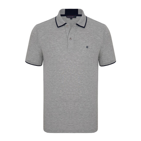 Valencia Short Sleeve Polo Shirt // Gray + Navy (M)