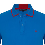 Rotterdam Short Sleeve Polo Shirt // Sax + Red (M)