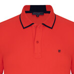 Odessa Short Sleeve Polo Shirt // Red + Navy (2XL)