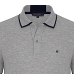 Valencia Short Sleeve Polo Shirt // Gray + Navy (M)