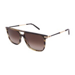 Unisex SF966S-319 Square Sunglasses // Striped Khaki + Brown