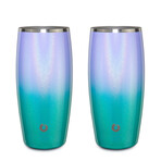 Insulated Stainless Steel Beer Glass // 18 oz // Set of 2 // Black (Teal)