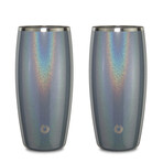 Insulated Stainless Steel Beer Glass // 18 oz // Set of 2 // Black (Teal)