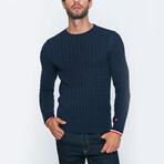 Clay Knit Pullover Sweater // Navy (2XL)