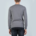 Solid V-Neck Pullover // Gray (M)