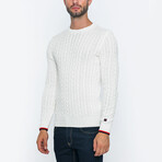 Solid Knit Pullover Sweater // Ecru (XL)