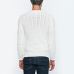 Solid Knit Pullover Sweater // Ecru (2XL)