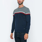 Solid Pullover // Navy + Gray (M)