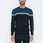 Solid Pullover // Black + Blue (L)