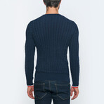 Clay Knit Pullover Sweater // Navy (S)