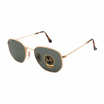 Men's RB3548N-001 Hexagonal Sunglasses // Gold + Green