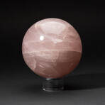 Genuine Polished Rose Quartz Sphere + Acrylic Display Stand // V5