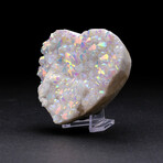 Genuine Angel Aura Crystal Cluster Heart + Acrylic Display Stand v.4