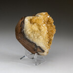 Genuine Citrine Crystal Cluster Heart + Acrylic Display Stand v.2