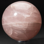 Genuine Polished Rose Quartz Sphere + Acrylic Display Stand // V5