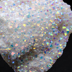 Genuine Angel Aura Crystal Cluster Heart + Acrylic Display Stand v.2