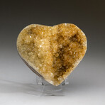 Genuine Citrine Crystal Cluster Heart + Acrylic Display Stand v.2