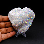 Genuine Angel Aura Crystal Cluster Heart + Acrylic Display Stand v.2