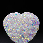 Genuine Angel Aura Crystal Cluster Heart + Acrylic Display Stand v.3