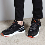 865MA5036 Sneakers // Black + Smoke + Orange (EU Size 40)
