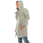 6261 Asymmetrical Placket Cardigan // Gray Melange (S)