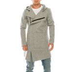 6261 Asymmetrical Placket Cardigan // Gray Melange (S)