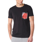 Pocket Detail T-Shirt // Black + Red (S)