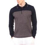 6316 Knitted Polo Shirt // Anthracite + Navy (S)