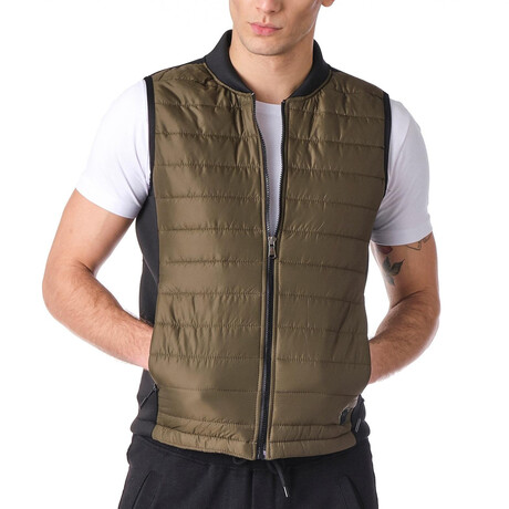 5884 Padded Fitted Vest // Green (S)