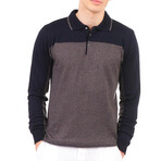 6316 Knitted Polo Shirt // Anthracite + Navy (2XL)