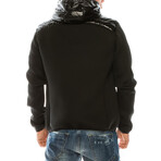 71174 Mixed Media Hooded Jacket // Black (M)