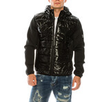 71174 Mixed Media Hooded Jacket // Black (XL)