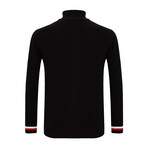 Randy Zip-Up Sweater // Black + Red (XL)