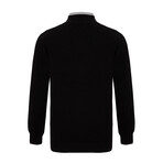 Jameson Half-Zip Sweater // Black + Gray (L)
