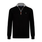 Jameson Half-Zip Sweater // Black + Gray (S)