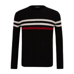 Justin Striped Sweater // Black (L)