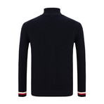 Marcello 3-Botton Collared Sweater // Navy (XL)