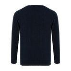Andrew Checkerboard Sweater // Navy + Ecru (XL)