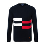Stephen Striped Sweater // Navy (2XL)