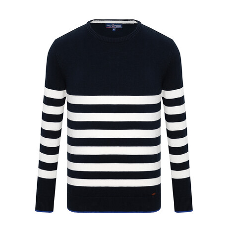 Brad Striped Sweater // Navy + Ecru (S)