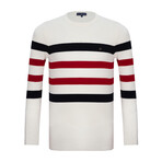Colton Striped Sweater // Ecru (2XL)