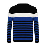 Nicholas Striped Sweater // Black + Sax (M)