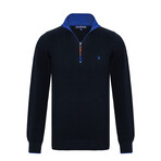 Franco Half-Zip Sweater // Navy + Sax (XL)